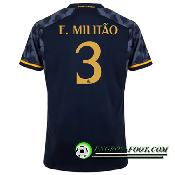 Maillot de Foot Real Madrid (E. MILITÃO #3) 2023/2024 Exterieur