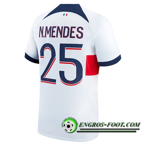 Maillot de Foot PSG (N.MENDES #25) 2023/2024 Exterieur