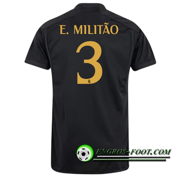 Maillot de Foot Real Madrid (E. MILITÃO #3) 2023/2024 Third