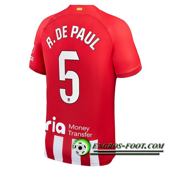 Maillot de Foot Atletico Madrid (R. DE PAUL #5) 2023/2024 Domicile