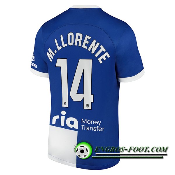 Maillot de Foot Atletico Madrid (M. LLORENTE #14) 2023/2024 Exterieur