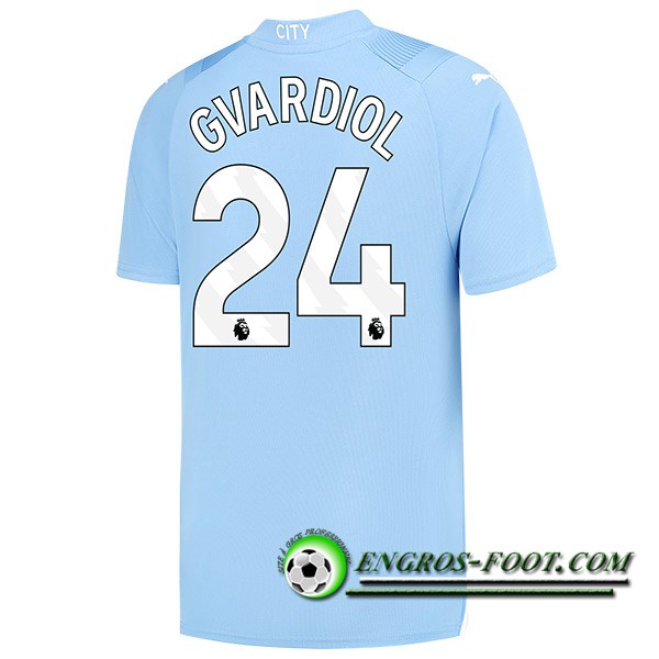 Maillot de Foot Manchester City (GVARDIOL #24) 2023/2024 Domicile