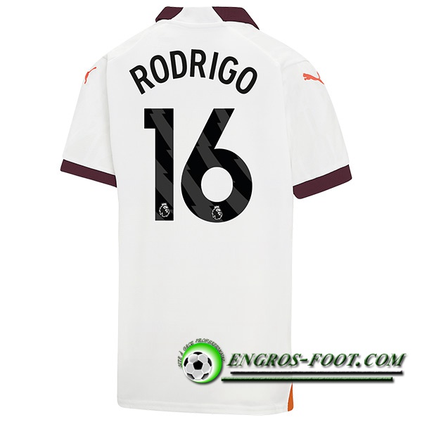 Maillot de Foot Manchester City (RODRIGO #16) 2023/2024 Exterieur