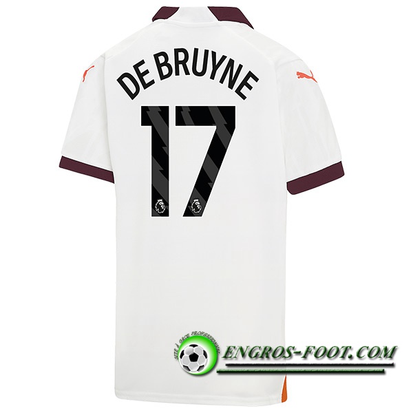 Maillot de Foot Manchester City (DE BRUYNE #17) 2023/2024 Exterieur