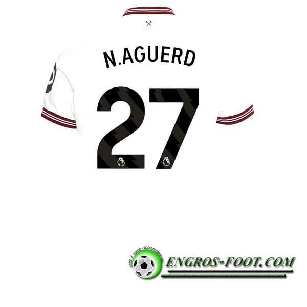 Maillot de Foot West Ham (N. AGUERD #27) 2023/2024 Exterieur