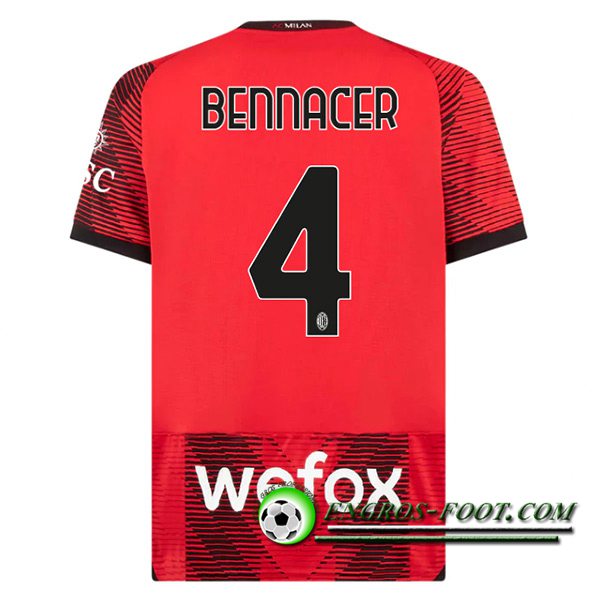 Maillot de Foot AC Milan (BENNACER #4) 2023/2024 Domicile