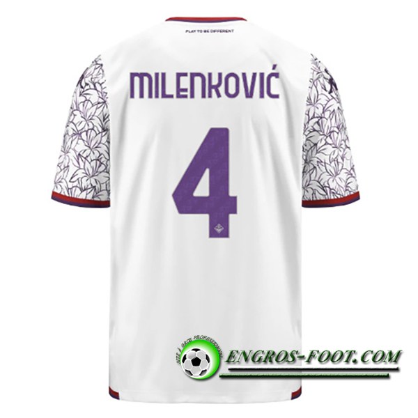 Maillot de Foot ACF Fiorentina (MILENKOVIC #4) 2023/2024 Exterieur