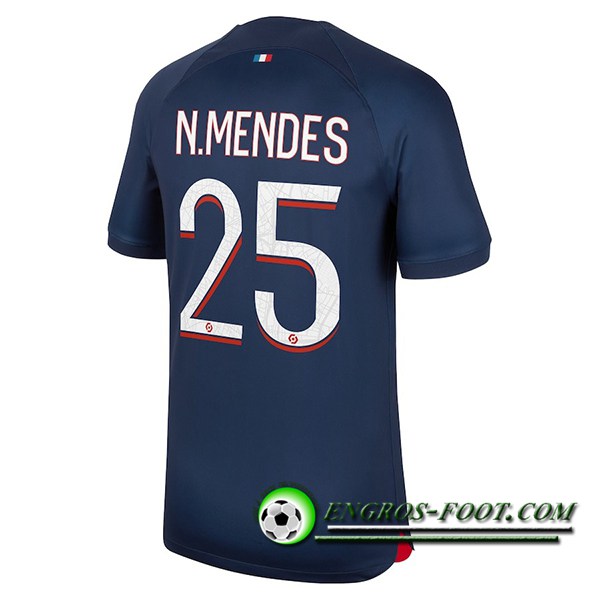 Maillot de Foot PSG (N.MENDES #25) 2023/2024 Domicile