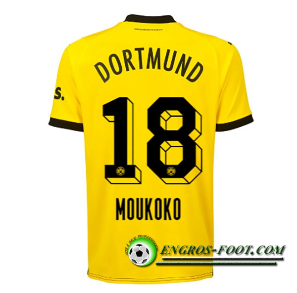 Maillot de Foot Dortmund BVB (MOUKOKO #18) 2023/2024 Domicile