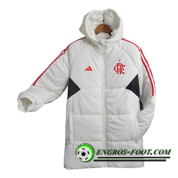 Nouveau Doudoune A Capuche Flamengo Blanc 2023/2024