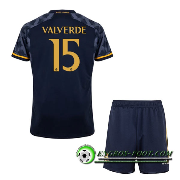 Maillot de Foot Real Madrid (VALVERDE #15) Enfants 2023/2024 Exterieur