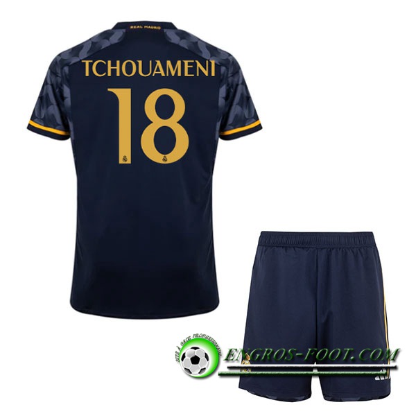 Maillot de Foot Real Madrid (TCHOUAMÉNI #18) Enfants 2023/2024 Exterieur