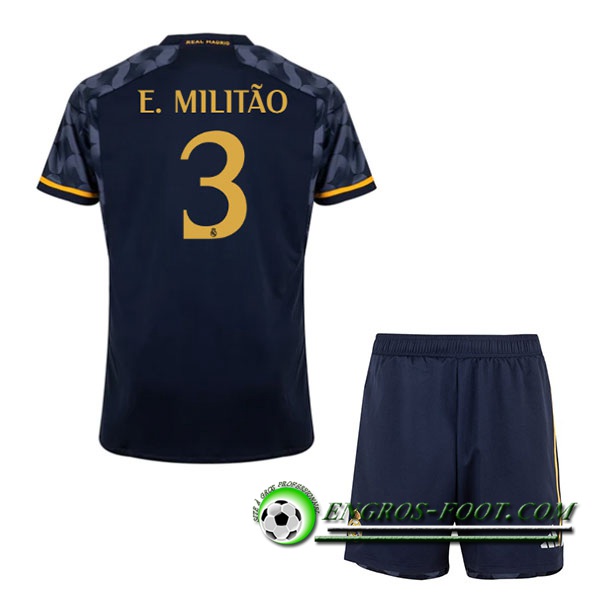 Maillot de Foot Real Madrid (E. MILITÃO #3) Enfants 2023/2024 Exterieur