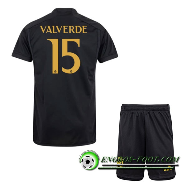 Maillot de Foot Real Madrid (VALVERDE #15) Enfants 2023/2024 Third