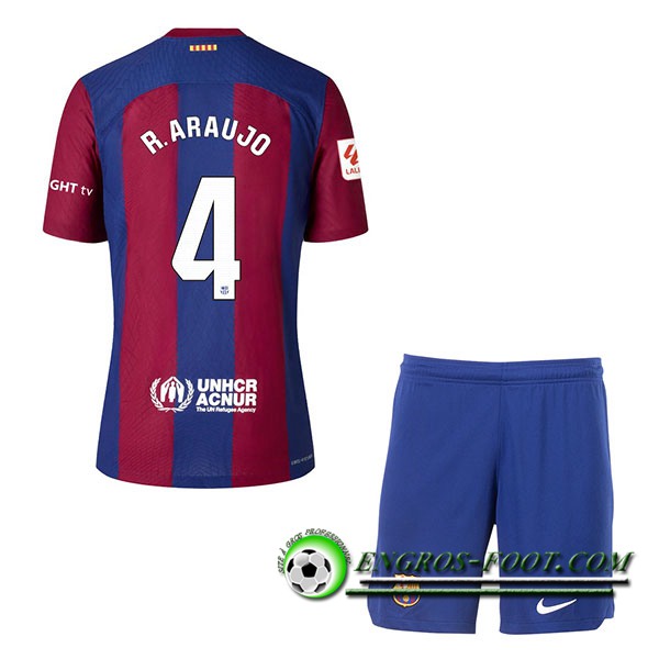 Maillot de Foot Barcelona (R. ARAUJO #4) Enfants 2023/2024 Domicile