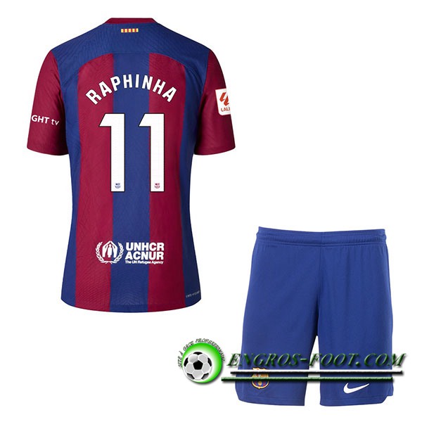 Maillot de Foot Barcelona (RAPHINHA #11) Enfants 2023/2024 Domicile