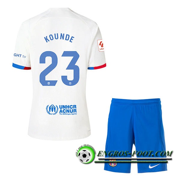 Maillot de Foot Barcelona (KOUNDE #23) Enfants 2023/2024 Exterieur