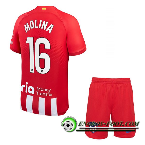 Maillot de Foot Atletico Madrid (NAHUEL MOLINA #16) Enfants 2023/2024 Domicile