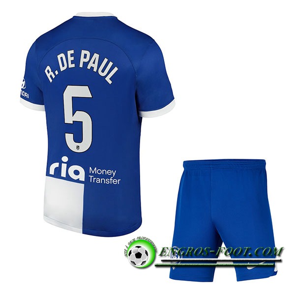 Maillot de Foot Atletico Madrid (R. DE PAUL #5) Enfants 2023/2024 Exterieur