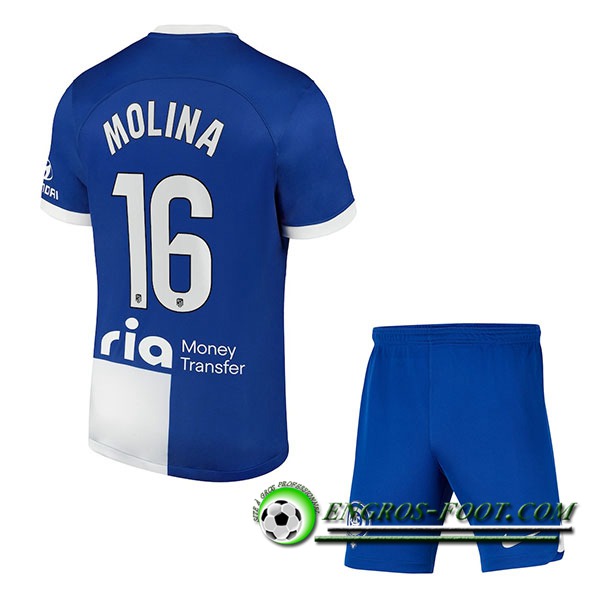 Maillot de Foot Atletico Madrid (NAHUEL MOLINA #16) Enfants 2023/2024 Exterieur