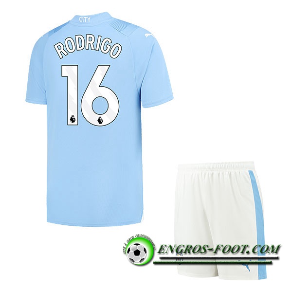 Maillot de Foot Manchester City (RODRIGO #16) Enfants 2023/2024 Domicile