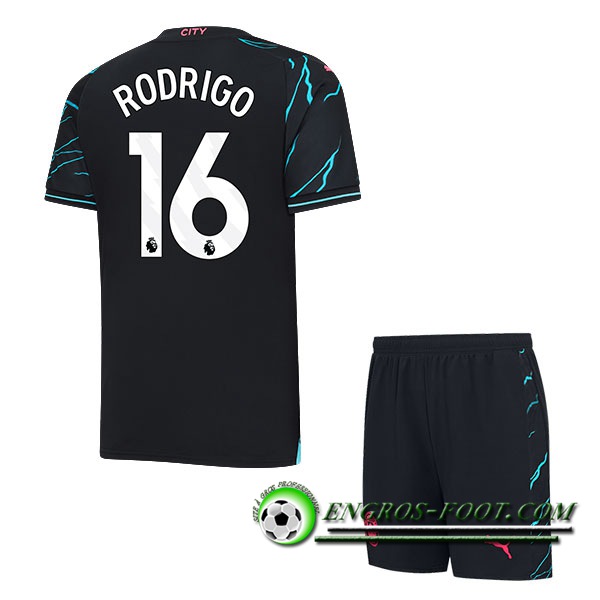 Maillot de Foot Manchester City (RODRIGO #16) Enfants 2023/2024 Third