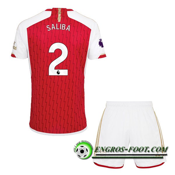 Maillot de Foot Arsenal (SALIBA #2) Enfants 2023/2024 Domicile