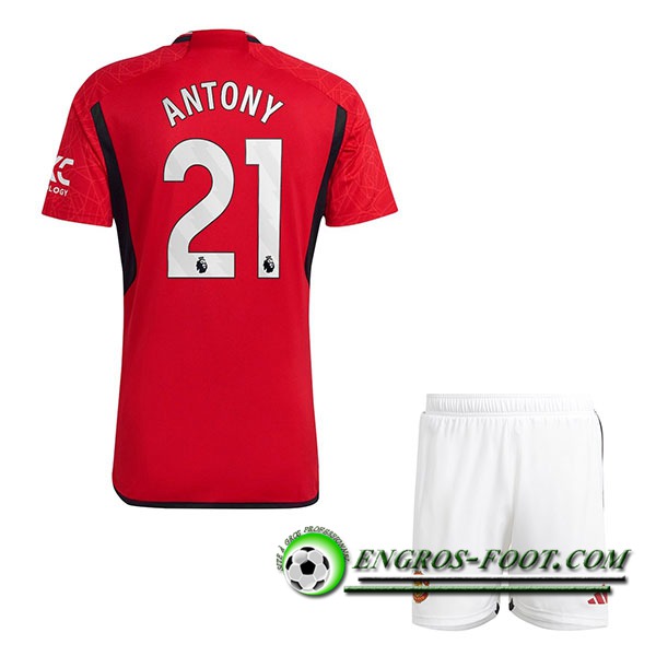Maillot de Foot Manchester United (ANTONY #21) Enfants 2023/2024 Domicile