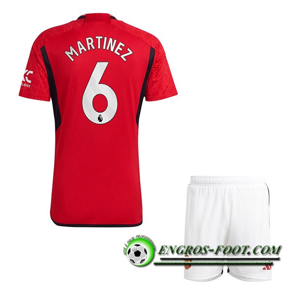 Maillot de Foot Manchester United (MARTINEZ #6) Enfants 2023/2024 Domicile