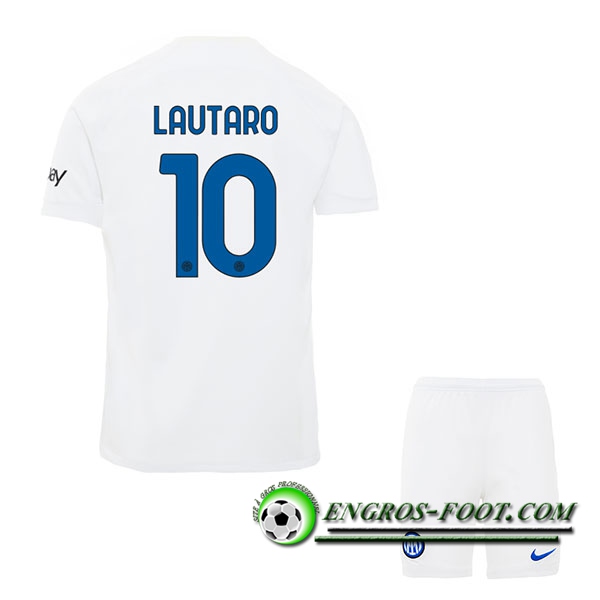 Maillot de Foot Inter Milan (LAUTARO #10) Enfants 2023/2024 Exterieur