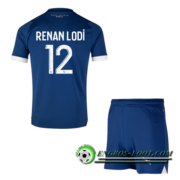 Maillot de Foot Marseille (RENAN LODI #12) Enfants 2023/2024 Exterieur