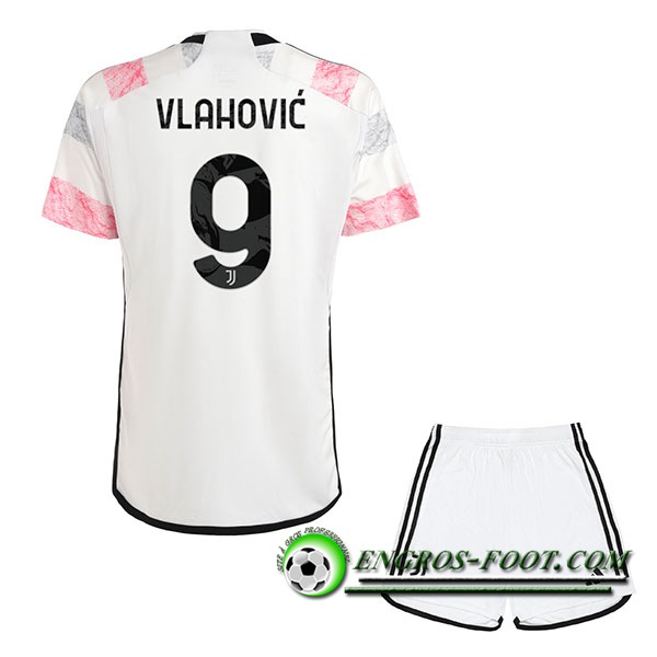 Maillot de Foot Juventus (VLAHOVIC #9) Enfants 2023/2024 Exterieur