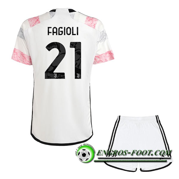 Maillot de Foot Juventus (FAGIOLI #21) Enfants 2023/2024 Exterieur