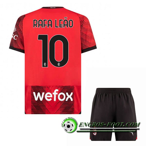 Maillot de Foot AC Milan (RAFAEL LEÃO #10) Enfants 2023/2024 Domicile