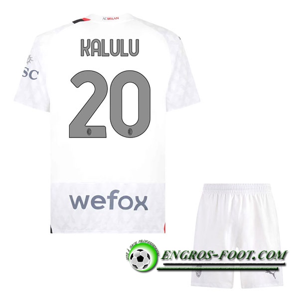 Maillot de Foot AC Milan (KALULU #20) Enfants 2023/2024 Exterieur