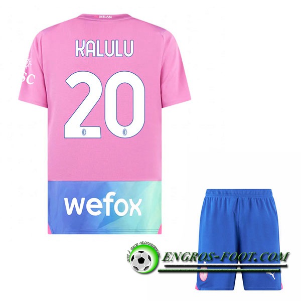 Maillot de Foot AC Milan (KALULU #20) Enfants 2023/2024 Third