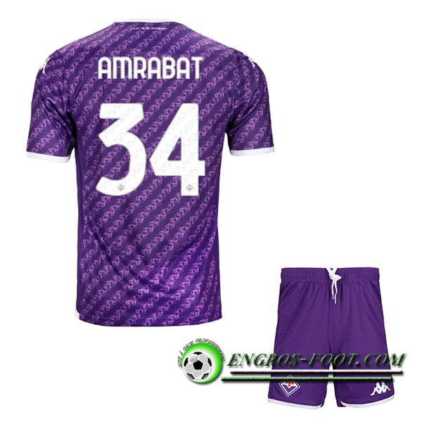 Maillot de Foot ACF Fiorentina (AMRABAT #34) Enfants 2023/2024 Domicile