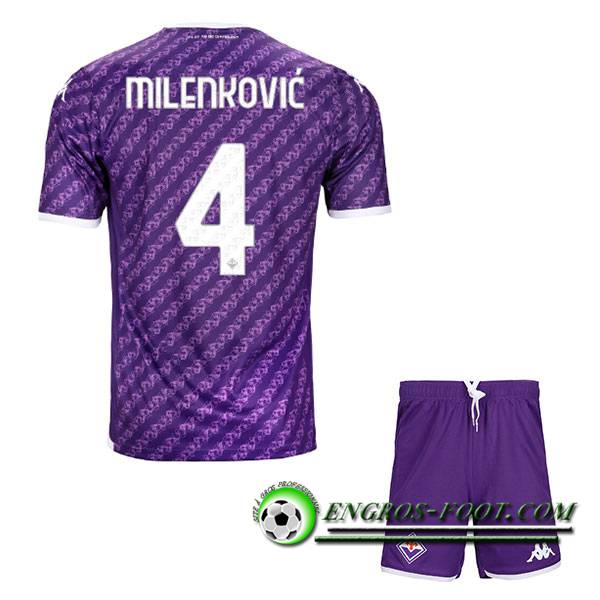 Maillot de Foot ACF Fiorentina (MILENKOVIC #4) Enfants 2023/2024 Domicile