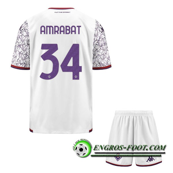 Maillot de Foot ACF Fiorentina (AMRABAT #34) Enfants 2023/2024 Exterieur