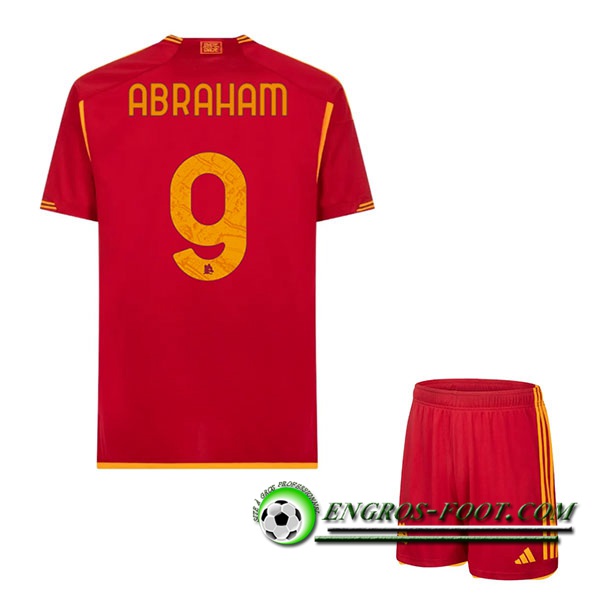 Maillot de Foot As Rome (ABRAHAM #9) Enfants 2023/2024 Domicile