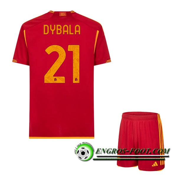 Maillot de Foot As Rome (DYBALA #21) Enfants 2023/2024 Domicile