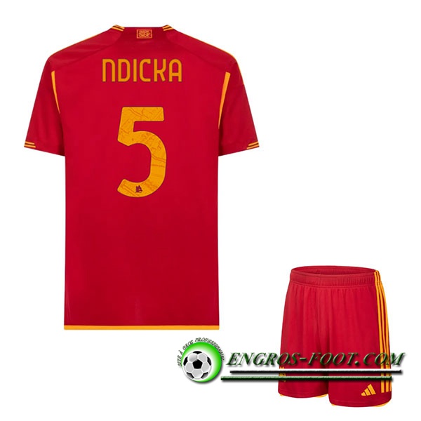 Maillot de Foot As Rome (NDICKA #5) Enfants 2023/2024 Domicile