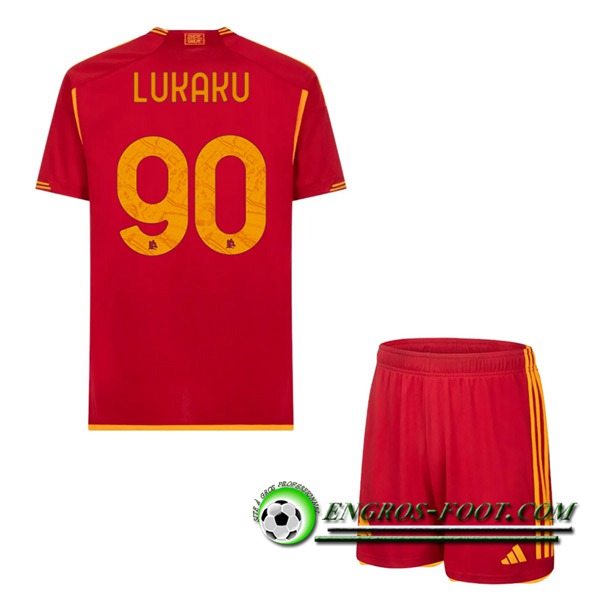 Maillot de Foot As Rome (LUKAKU #90) Enfants 2023/2024 Domicile