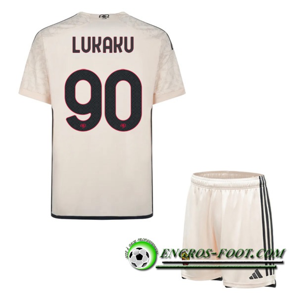 Maillot de Foot As Rome (LUKAKU #90) Enfants 2023/2024 Exterieur