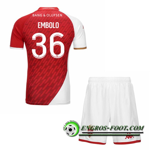 Maillot de Foot AS Monaco (EMBOLO #36) Enfants 2023/2024 Domicile