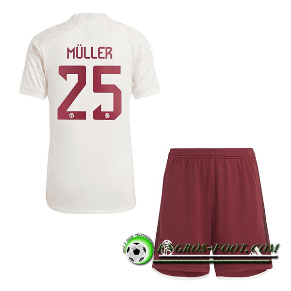 Maillot de Foot Bayern Munich (MÜLLER #25) Enfants 2023/2024 Third