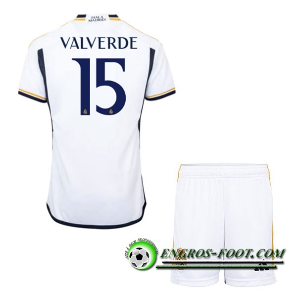 Maillot de Foot Real Madrid (VALVERDE #15) Enfants 2023/2024 Domicile