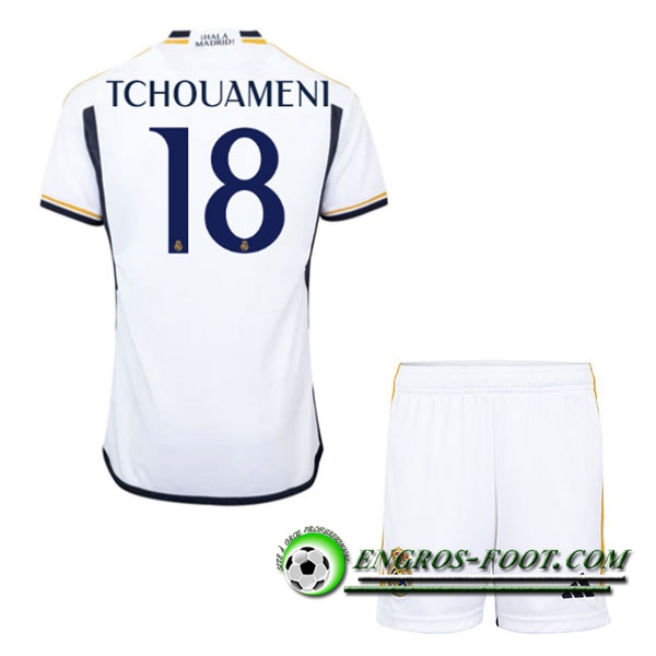 Maillot de Foot Real Madrid (TCHOUAMÉNI #18) Enfants 2023/2024 Domicile