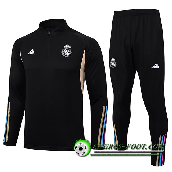 Ensemble Survetement de Foot Real Madrid Noir 2023/2024 -02