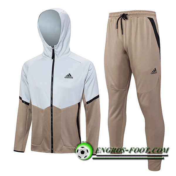 Ensemble Survetement Veste A Capuche Coupe-Vent Adidas Brune 2023/2024